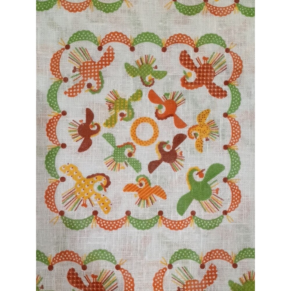 Mexican Aztec Pressman Gutman Bird Fabric, 4 Yards - Picture 4 of 5